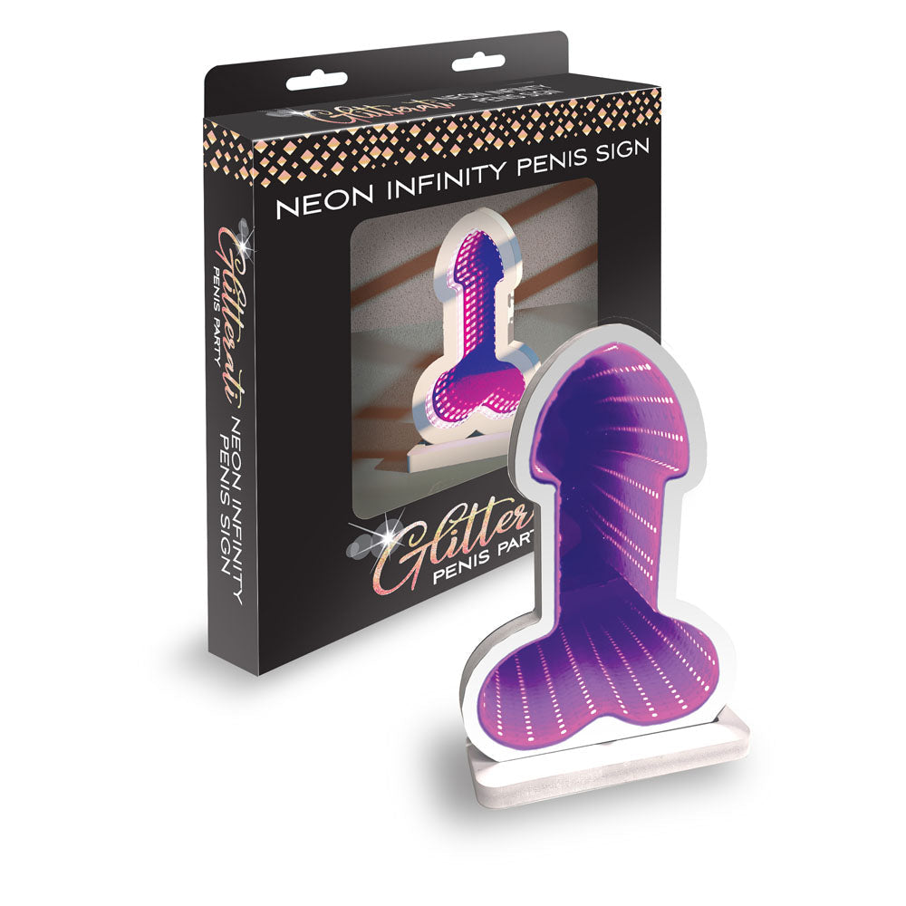 Glitterati Neon Infinity Penis Sign - Novelty LED Light Little Genie